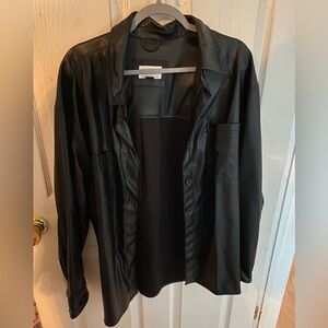 AE Faux Leather Shacket